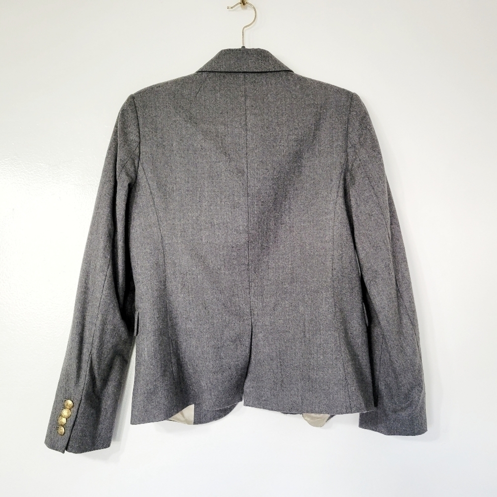 J. Crew Gray 100% Wool with Gold Buttons Size 6 - Picture 3 of 8